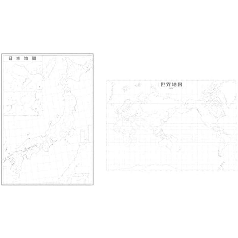 日本白地図・世界白地図セット