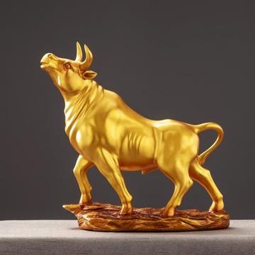 創意輕奢高檔牛轉錢坤入門玄關擺件家居客廳酒柜辦公室桌面裝飾品