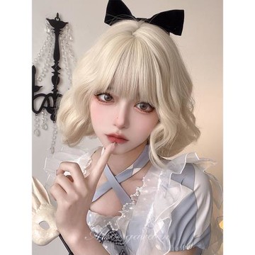 假發女短發網紅lolita自然jk短卷發齊劉海逼真頭皮氛圍感軟妹假發
