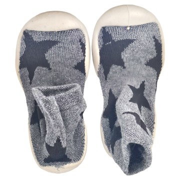 KACAKID 寶寶膠底學步鞋  24~25  灰底黑星