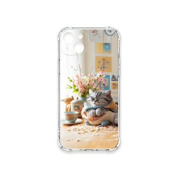 iPhone 15 Plus 殼 TRON IPhone 15 PLUS 貓咪下午茶系列 四角防摔殼 手機殼