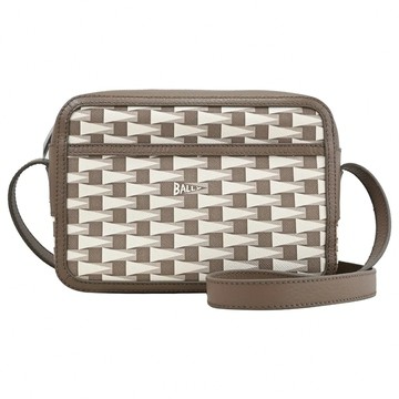 BALLY 6306627 PENNANT DAY OUT 品牌新款印花斜背拉鍊相機包.淺棕