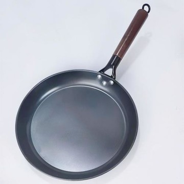 平底鐵鍋煎鍋無涂層洛餅鍋家用煎蛋菜老式已開鍋電磁爐物理不沾鍋
