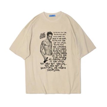 fight club搏擊俱樂部T恤復古vintage男女情侶tshirt寬松純棉tee
