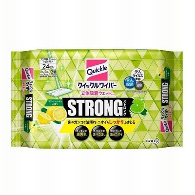 クイックルワイパー シート 立体吸着ウエットシート ストロングレモン 24枚 フロア 掃除 床 床掃除 花王