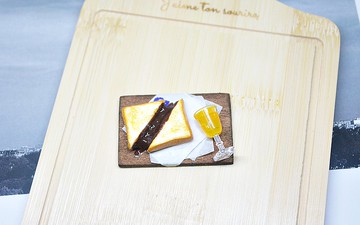 =>黏土系列 -巧克力夾心早餐-可製作成鑰匙圈 /磁鐵 /純裝飾品