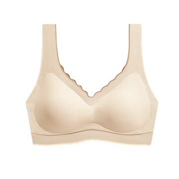 【Amhome】雲朵無痕小花漾內衣無鋼圈大胸運動少女背心防下垂胸罩 # 116610(現貨+預購)