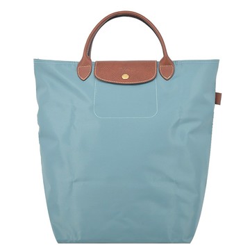[平輸版]LONGCHAMP LE PLIAGE系列短把再生尼龍手提包(中/尤加利綠)真品平輸