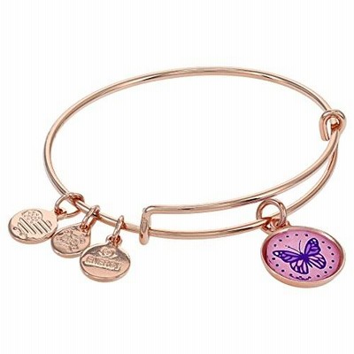 Alex and Ani キャンディクリスタル バタフライブレスレット シャイニーローズゴールド ワンサイズ One Size 真鍮 宝石なし。
