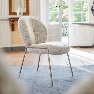 公司貨 附發票 免運 網紅奶油風羊羔絨客廳餐椅簡約單人化妝椅臥室羊羔絨梳妝椅