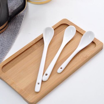 陶瓷咖啡勺小調羹攪拌勺子嬰兒勺甜品調料勺杯子用長柄家用勺子