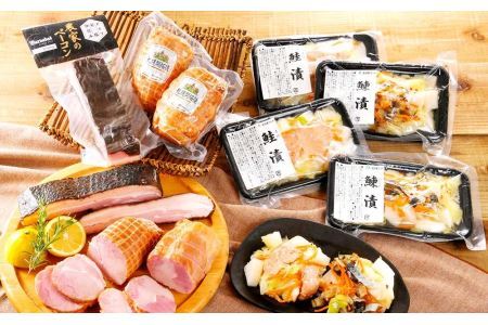 札幌のごちそうのある食卓B（北海道のお漬物と札幌バルナバハムのセット）