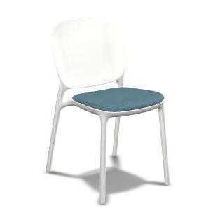 S.CAB Design HUG chair 擁抱椅_單椅無扶手可堆疊亞麻白+石英藍坐墊