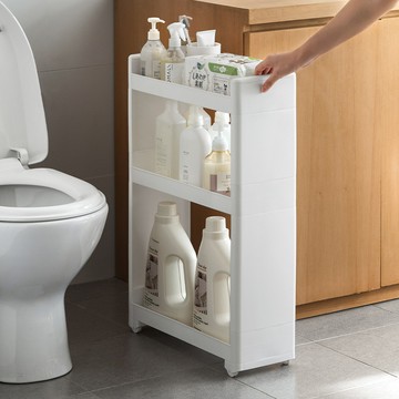 hoi! 懶角落夾縫隙縫塑膠三層置物架 白色