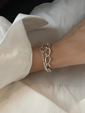 Hollow Twist Silver Adjustable Bracelet (SB109)