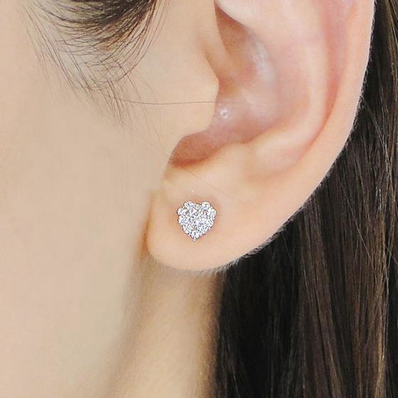 Pt900 0.34ct ダイヤモンド ハート ピアス プラチナ キュート