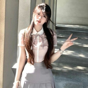 【砂糖夢境】韓式學院風jk制服連衣裙子夏季女裝溫柔茶系穿搭單/兩件套送領結