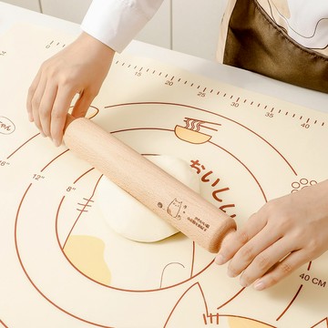 UTOOKII 可愛貓咪附刻度櫸木擀麵棍 L