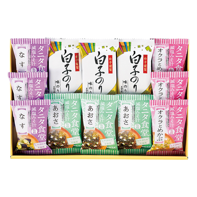 内祝い　食品｜｜タニタ食堂監修減塩みそ汁・白子のり詰合せ　No.30　※消費税・8％｜お祝いのお返し