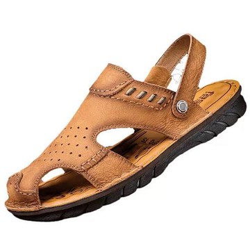 預購大友SAZ144口三色皮涼鞋男真皮夏季新款男士包頭沙灘鞋男款兩用拖鞋潮杰恆