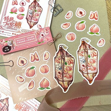 特級糾察糰 白桃結晶燈貼紙組