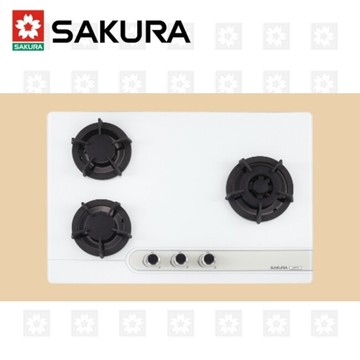 櫻花牌 SAKURA 三口大面板易清檯面爐 G-2633S 限北北基安裝配送 (不含林口 三峽 鶯歌)