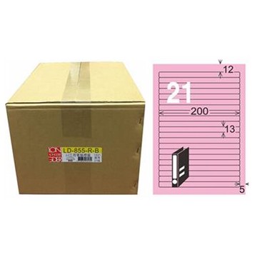 【龍德】A4三用電腦標籤 13x200mm 粉紅色1000入 / 箱 LD-855-R-B【領券滿額再折千12/31止】