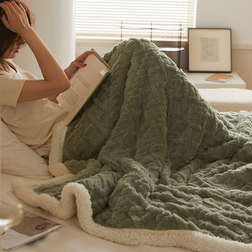 🔥在臺出貨🔥羊羔絨毛毯冬季加厚午睡辦公室披肩空調加絨小毯子珊瑚絨沙發蓋毯