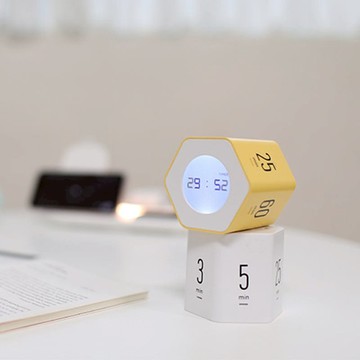 韓國六角轉轉專注學習定時器 白色基本款