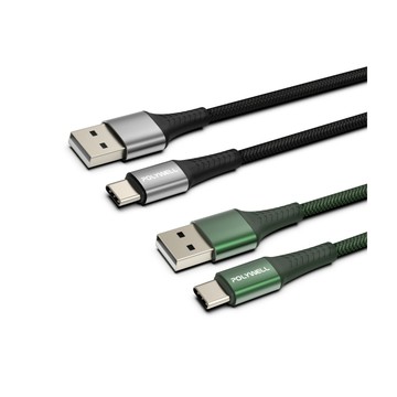 POLYWELL USB To Type-C 編織充電線 /0.5M
