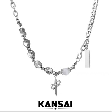 KANSAi 鑲鑽環繞星芒項鍊 女輕奢小眾設計ins嘻哈潮級感鎖骨鏈配件男生