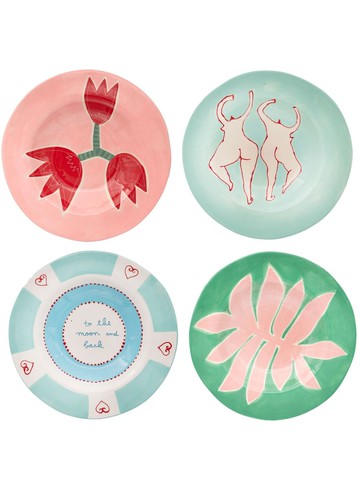 LAETITIA ROUGET - To The Moon And Back dinner plates (set of 4) - unisex - Stoneware - One Size - Multicolour