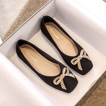 單鞋女低跟小香風2025新款淺口仙女風豆豆鞋大碼女鞋41到43春秋款