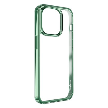 iPhone 14 Pro Max 殼 CITY晶鑽彩盾 iPhone 14 Pro Max 6.7吋 抗發黃透明殼 氣囊軍規防摔殼 手機殼(森林綠)