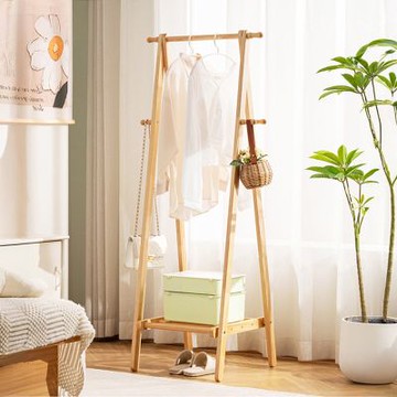 HappyLife 實木可折疊衣帽架 60公分 Y12356