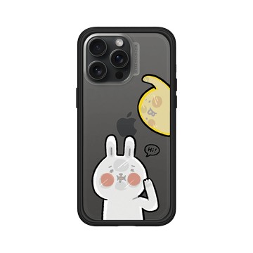 iPhone 15 Pro Max Mod NX 黑 - 懶散兔與啾先生 Lazy Rabbit and Mr.Chu - 貼玻璃
