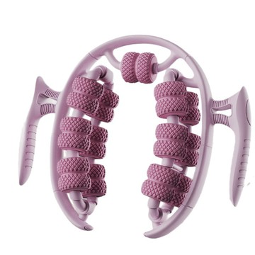 【心靈捕手嚴選】26輪美腿按摩器 瘦腿神器 腿部按摩器(夾腿器 鑽石菱格紋 環抱式按摩滾輪)青檸綠