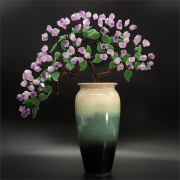 紫水晶發財樹黃水晶搖錢樹家居擺件客廳玄關酒柜店鋪開業喬遷送禮