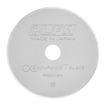 日本OLFA拼布刀用圓形刀片RB60H-1(耐久型鎢鋼刀片;60mm圓型替刃;1入)適RTY-3系列