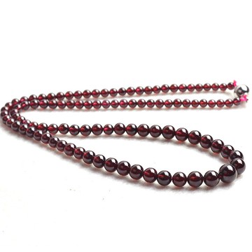 天然A級石榴石項鏈吊墜頸鏈毛衣鏈長掛鏈進口女士圓珠玉項鏈男女1入