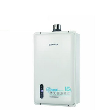 ★櫻花【DH-1635EL】16公升強制排氣FE式LPG熱水器桶裝瓦斯(全省安裝)(送5%購物金)