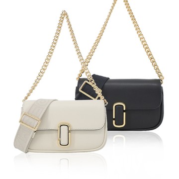 MARC JACOBS THE J MARC 光滑皮革翻蓋鏈帶斜背/肩背包-迷你/多色選