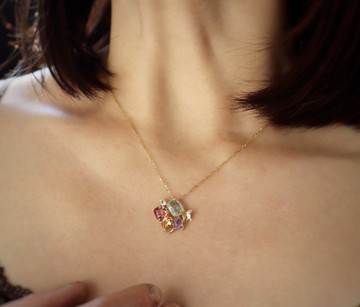 【花壇 a kadan】k18小蝴蝶彩寶組合/現貨