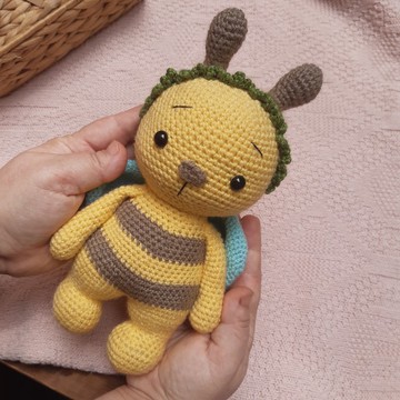 手工鉤針蜜蜂毛絨玩具蜜蜂玩具毛絨玩具動物玩具 Amigurumi 蜜蜂