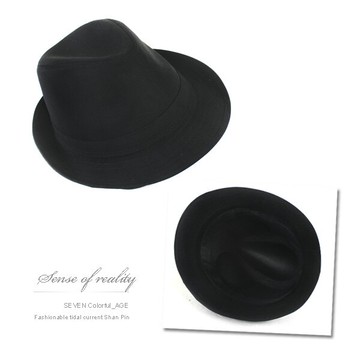帽子 簡約素面全黑紳士帽 潮流時尚 表演.尾牙.服搭【NH3】紙箱包裝