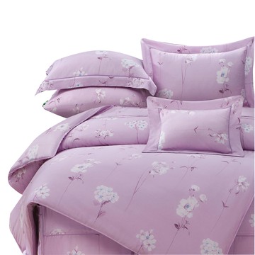 薄床包兩用被  雙人  貝兒嘉 粉色  床包 + 鋪棉兩用被套 + 薄枕套組