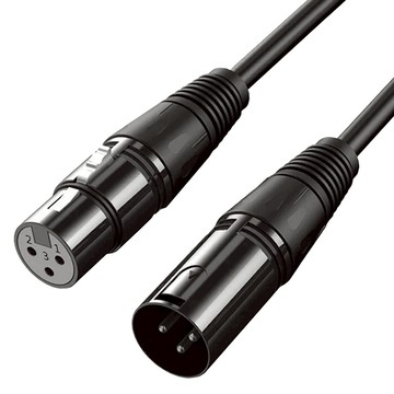 魔宙 XLR發燒高傳真 公對母卡農線 1M 多設備音源延長線 純銅線芯 鋁合金外殼  單一商品  黑色  1條