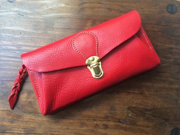 意大利皮革*長錢包“series-envelope”猩紅色