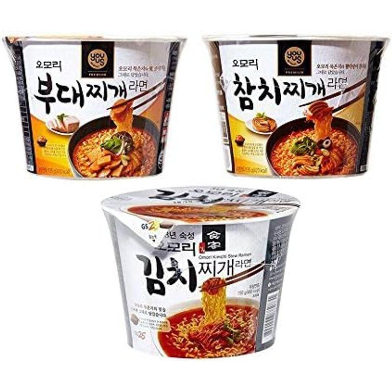 八道 Paldo 韓国 GS25 オオモリラーメン 3種類 (オオモリ キムチチゲ カップラーメン, オオモリ マグロ キムチチゲ カップラ