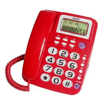 台灣三洋 有線電話機 TEL-991 火星紅